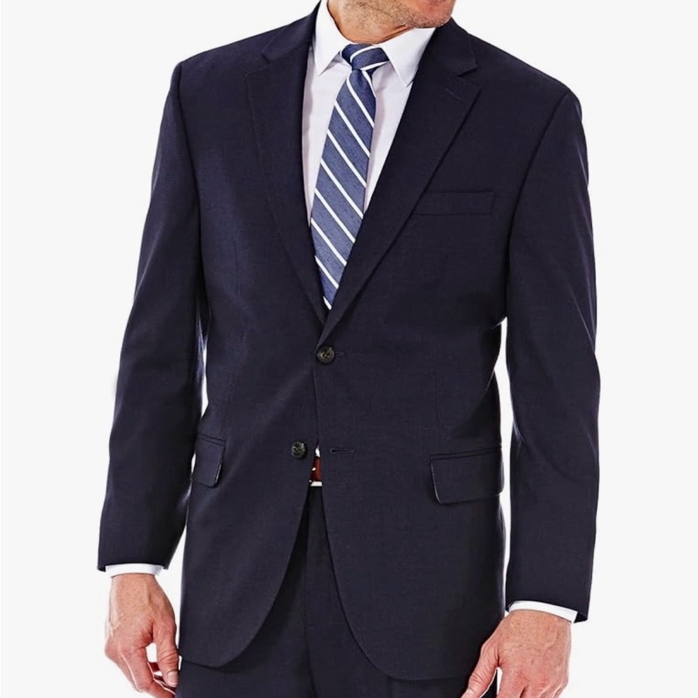 J.M. Haggar Men's Prem Stretch Class Fit Suit Separate Coat Sz 52 Long New Navy